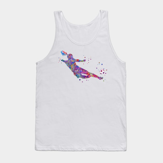 Girl Soccer Player Tank Top by RosaliArt